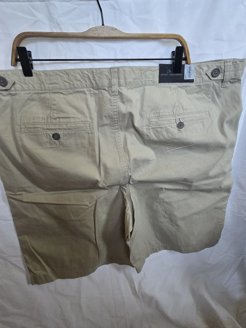 Marc Anthony Men’s Khaki Flat Front Cotton Shorts